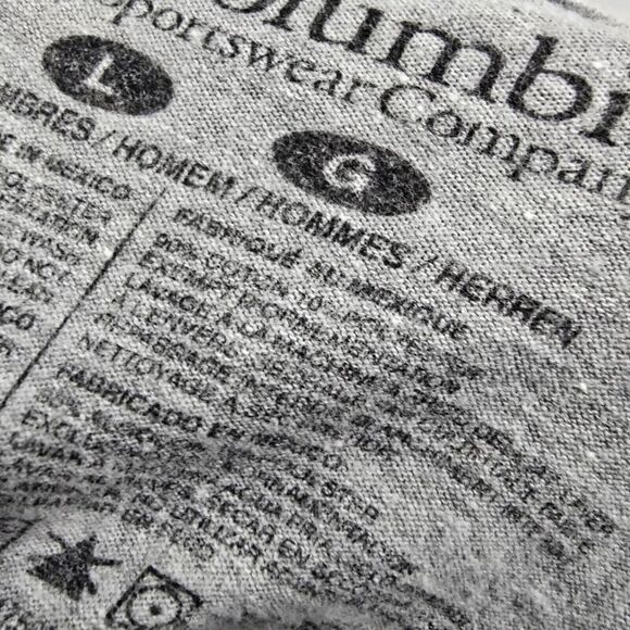 Columbia T Shirt Mens Medium Gray Short Sleeve Tee Crew Neck Tent Camping - Picture 9 of 11